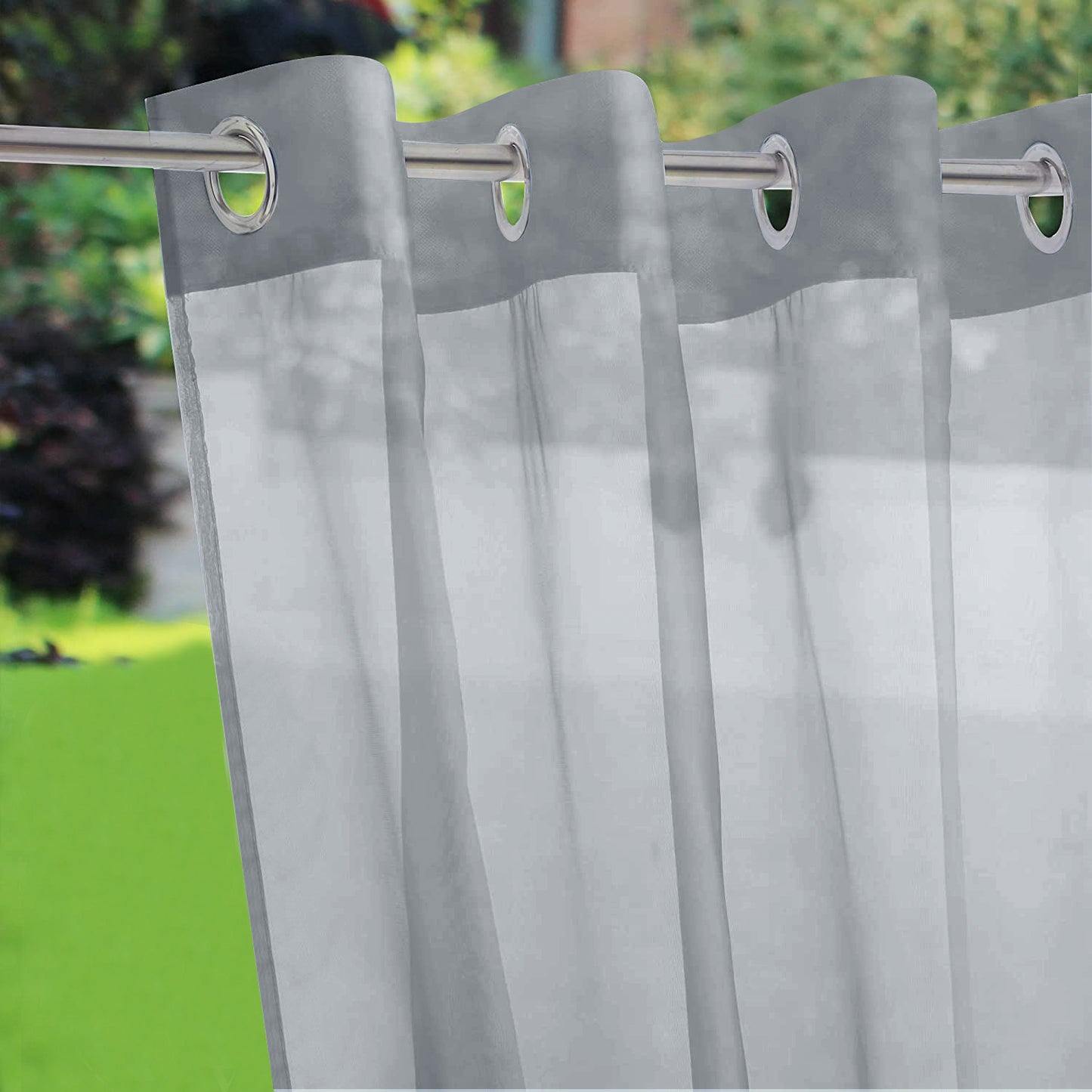 DONGPAI Sheer Outdoor Curtains for Patio Grommet Voile Curtain