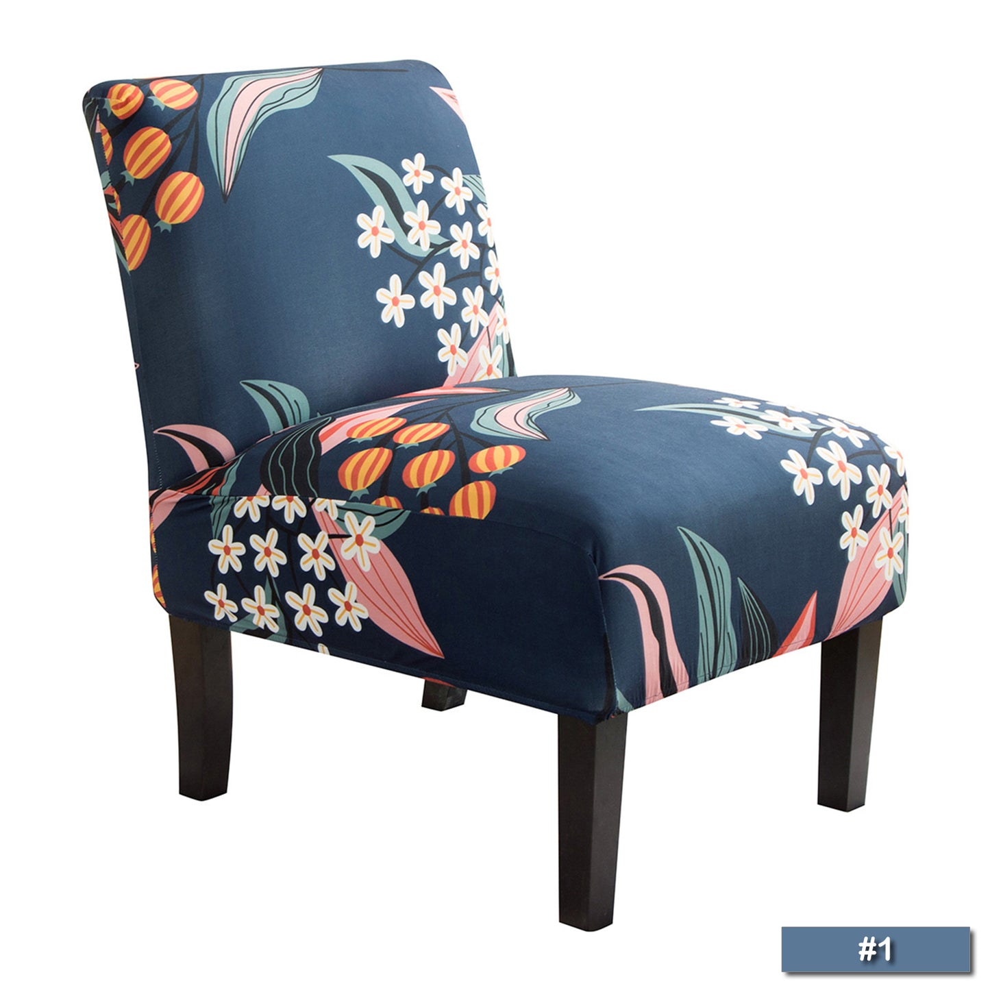 DONGPAI Floral Printed Accent Chair Cover Slipper Chair Slipcover Elastic Armless Chair Slipcover Protector Home Decor