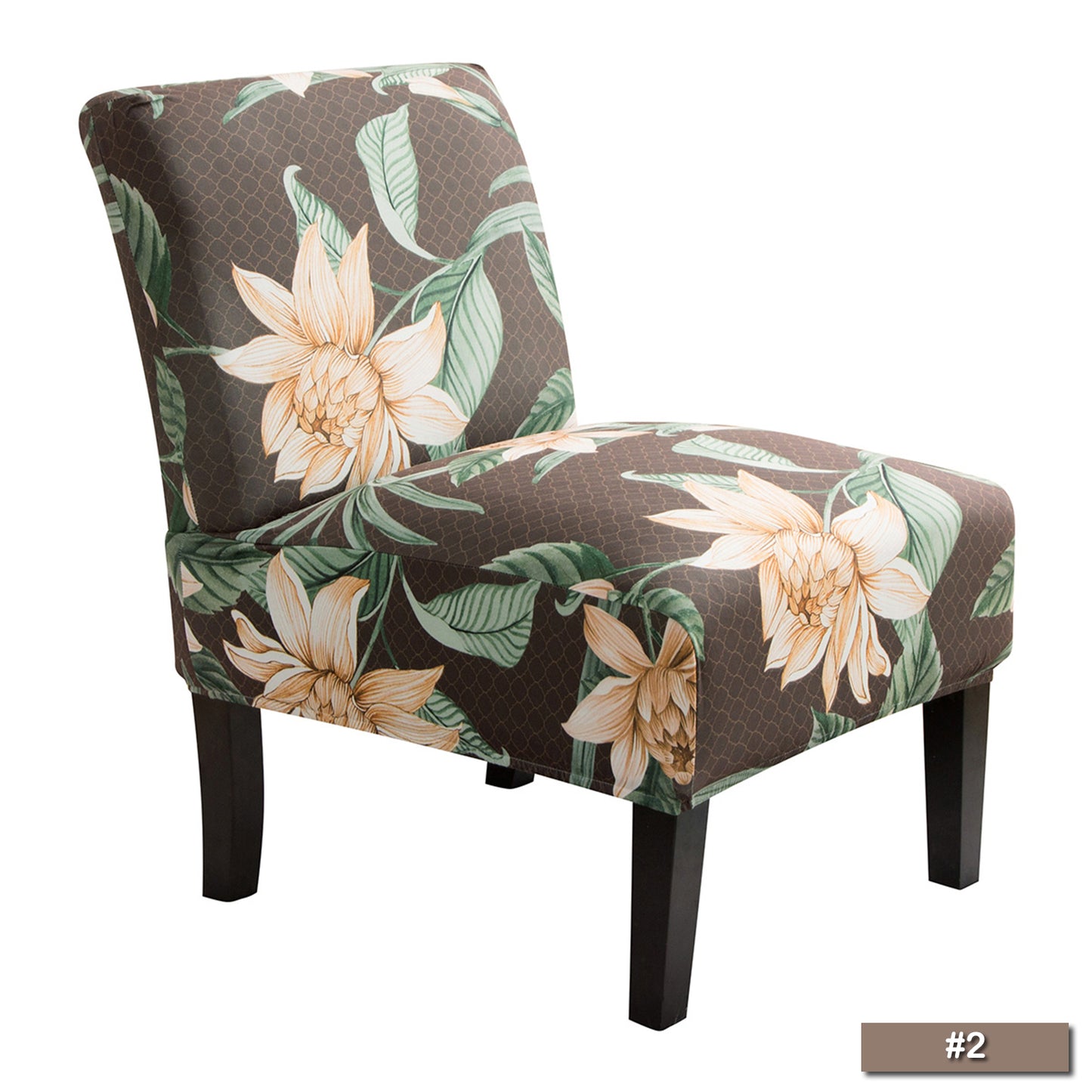 DONGPAI Floral Printed Accent Chair Cover Slipper Chair Slipcover Elastic Armless Chair Slipcover Protector Home Decor