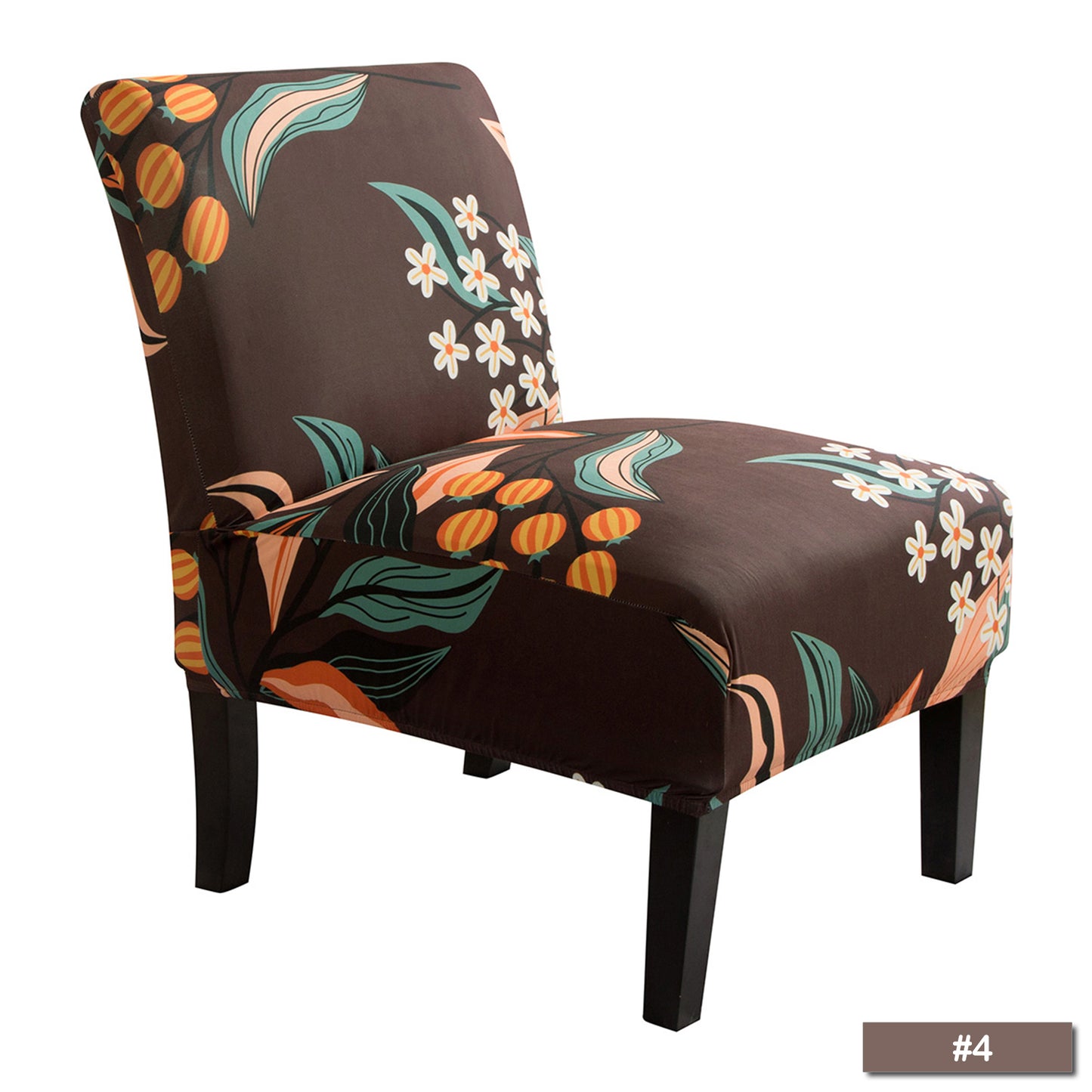 DONGPAI Floral Printed Accent Chair Cover Slipper Chair Slipcover Elastic Armless Chair Slipcover Protector Home Decor