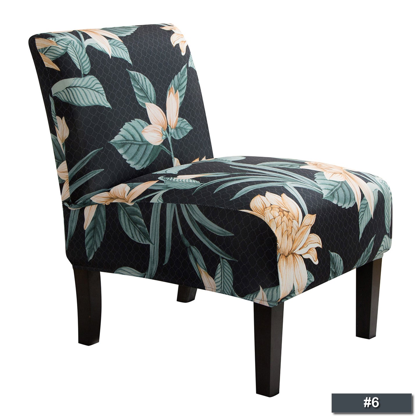 DONGPAI Floral Printed Accent Chair Cover Slipper Chair Slipcover Elastic Armless Chair Slipcover Protector Home Decor