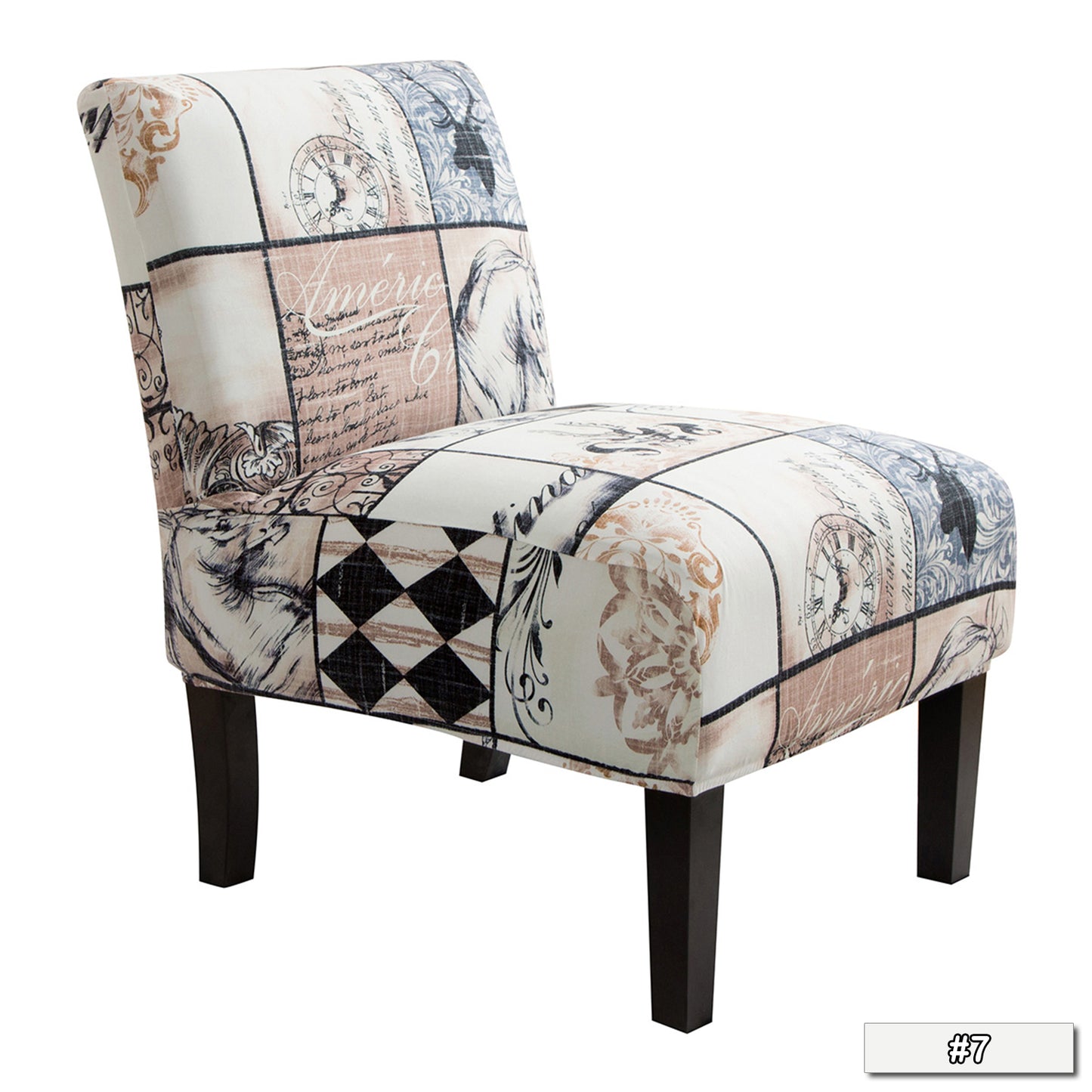 DONGPAI Floral Printed Accent Chair Cover Slipper Chair Slipcover Elastic Armless Chair Slipcover Protector Home Decor