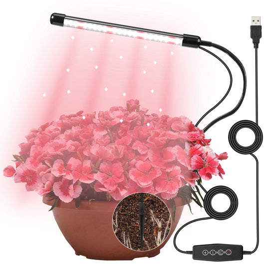 Plant Grow Light for Indoor Plants Growing, 5 Dimmable Levels ,6000K Full Spectrum 48LED Gooseneck Plant Lamp for Seedings Succulents Small Plants, Auto On/Off Timing