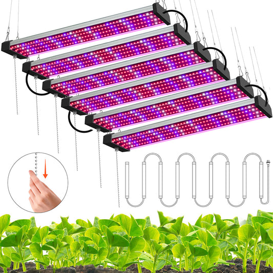 LED Grow Light Bars Full Spectrum LED Plant Growing Lamp 58/96/120/192LEDs with Pull Chain Switch for Veg Greenhouse, Micro Greens And Flower Clones,Succulents,Seedlings