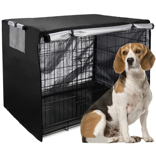 Dog Crate Cover Durable Polyester Pet Kennel Cover UniversalDog Cage Cover Fit for 24-48 inches Wire Dog Crate