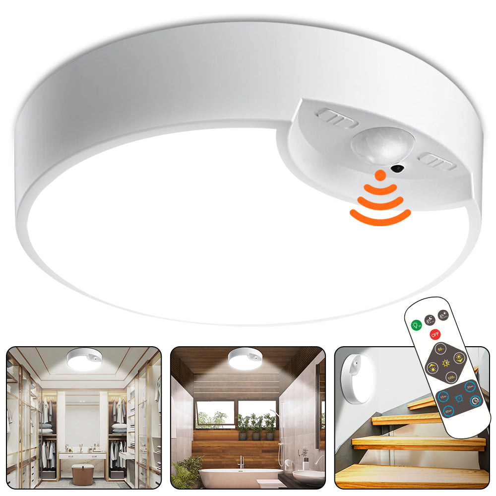 Motion Sensor Ceiling Light Battery Operated Indoor LED Ceiling Lights with Remote for Closet Hallway Pantry Laundry Stairs Garage Bathroom