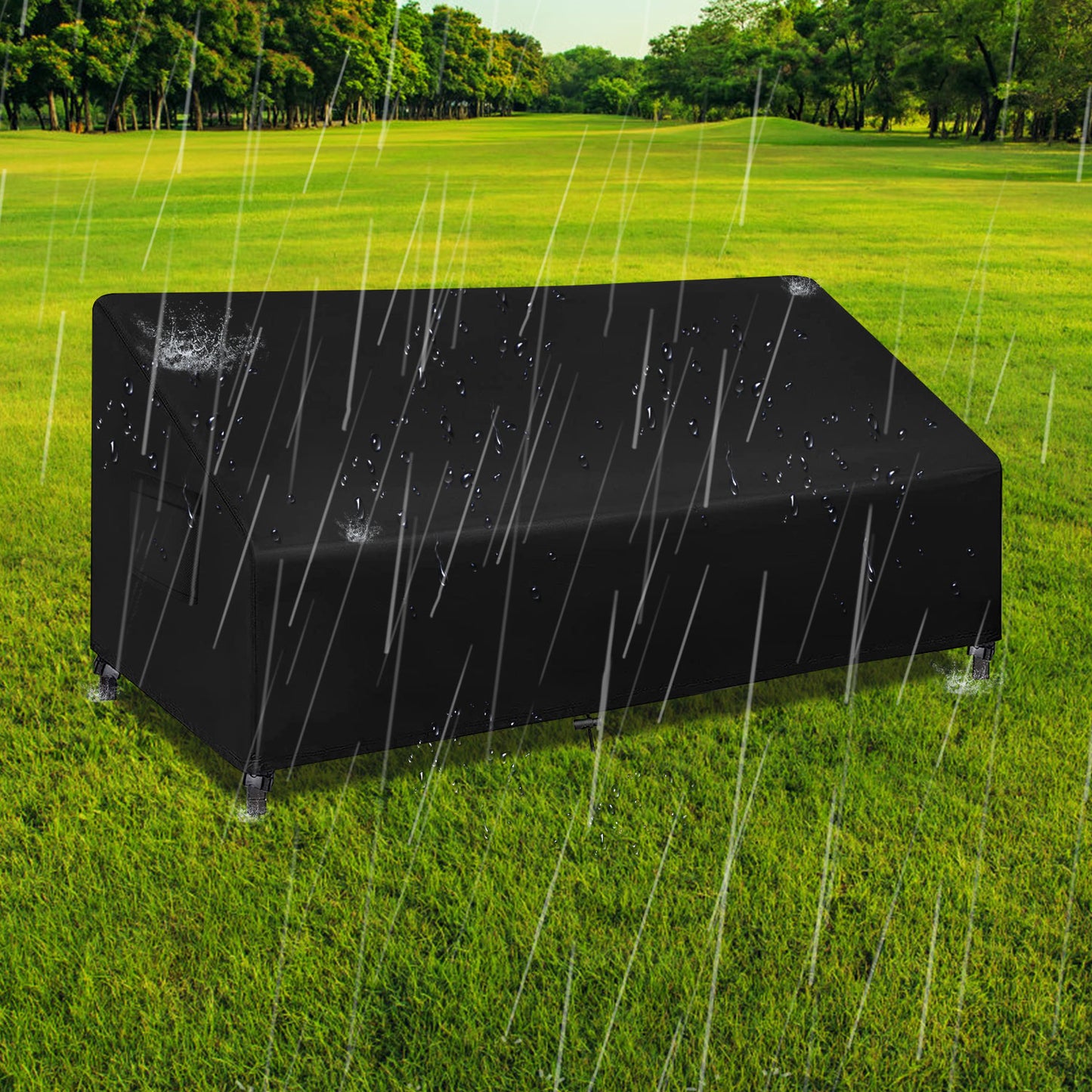 DONGPAI Outdoor Garden Sofa/Loveseat/Bench Bench Cover, Protective Cover for Garden Furniture 420D/600D Heavy Duty Rectangle Couch Cover for Garden Sofa, Waterproof, Windproof, UV-Resistant  58"x33"x31"