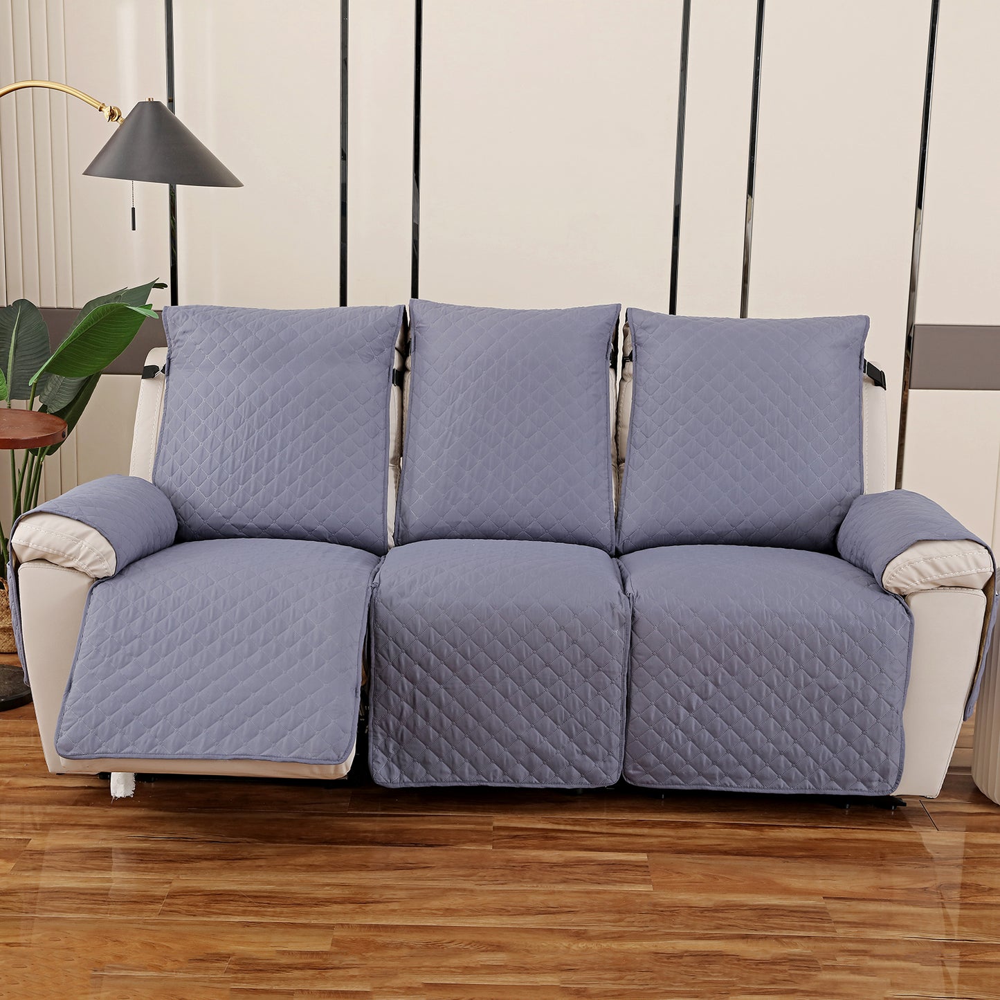 DONGPAI Recliner Sofa Slipcover Couch Covers for 3 Cushion Couch, Pet Sofa Cover Washable Reclining Sofa Cover Furniture Protector with Elastic Straps